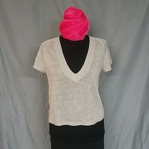 Jigsaw linen knit V-neck top